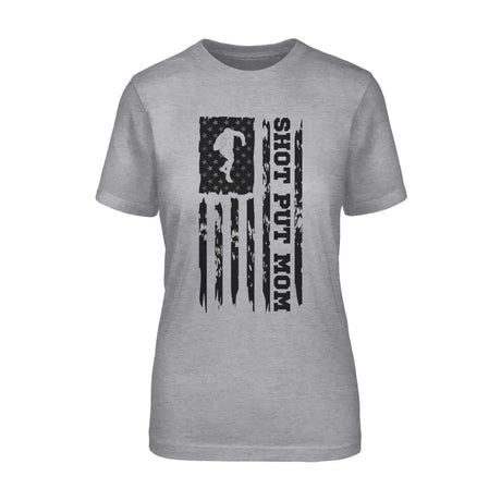 Shot put Mom Vertical Flag on a Unisex T-Shirt with a Black Graphic