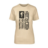 Shot put Mom Vertical Flag on a Unisex T-Shirt with a Black Graphic