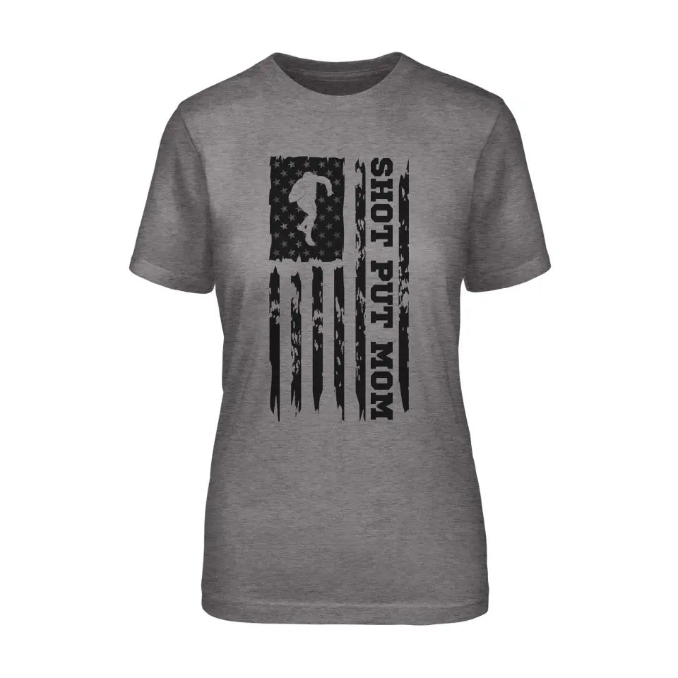 Shot put Mom Vertical Flag on a Unisex T-Shirt with a Black Graphic