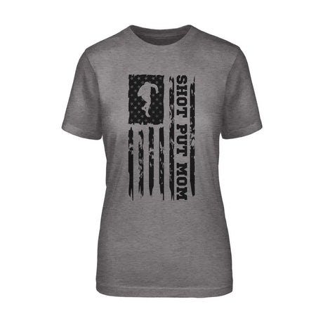 Shot put Mom Vertical Flag on a Unisex T-Shirt with a Black Graphic