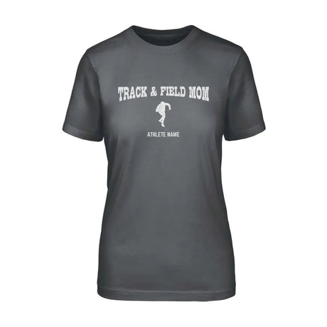 Shot put Mom with Shot putter Icon and Shot putter Name on a Unisex T-Shirt with a White Graphic