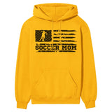 Soccer Mom Horizontal Flag on a Hoodie with a Black Graphic