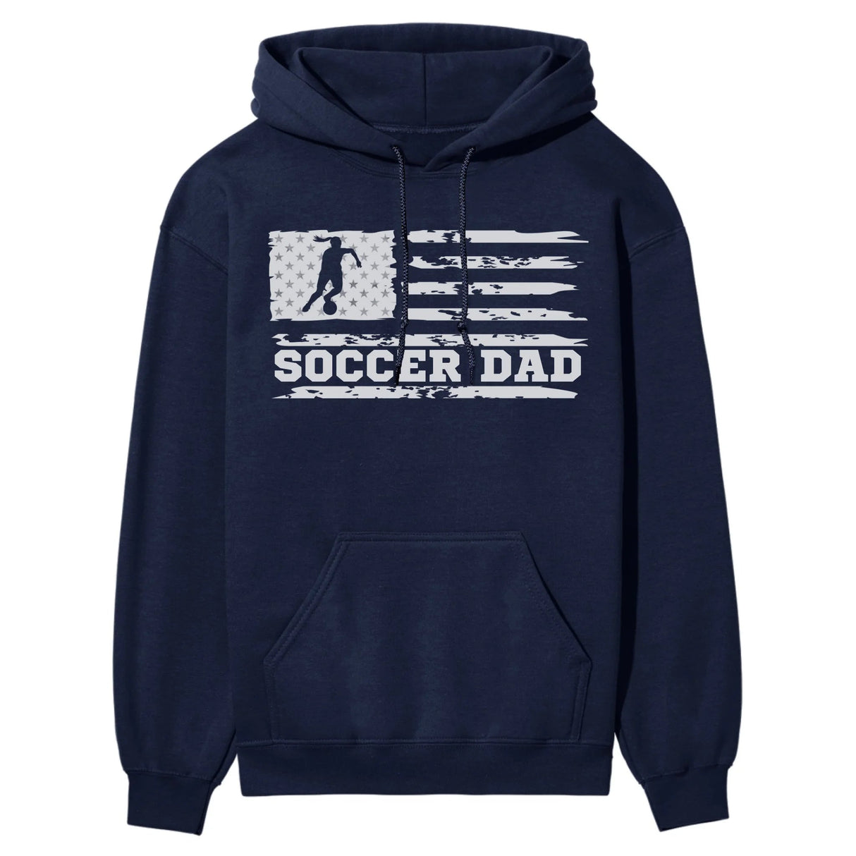 Soccer Dad Horizontal Flag on a Hoodie with a White Graphic