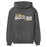 Custom Soccer Mascot and Soccer Player Name on a Hoodie with a White Graphic