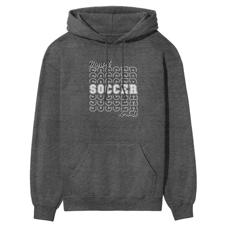 Custom Soccer on a Sweatshirt With Mascot and Soccer Player Name on a Hoodie