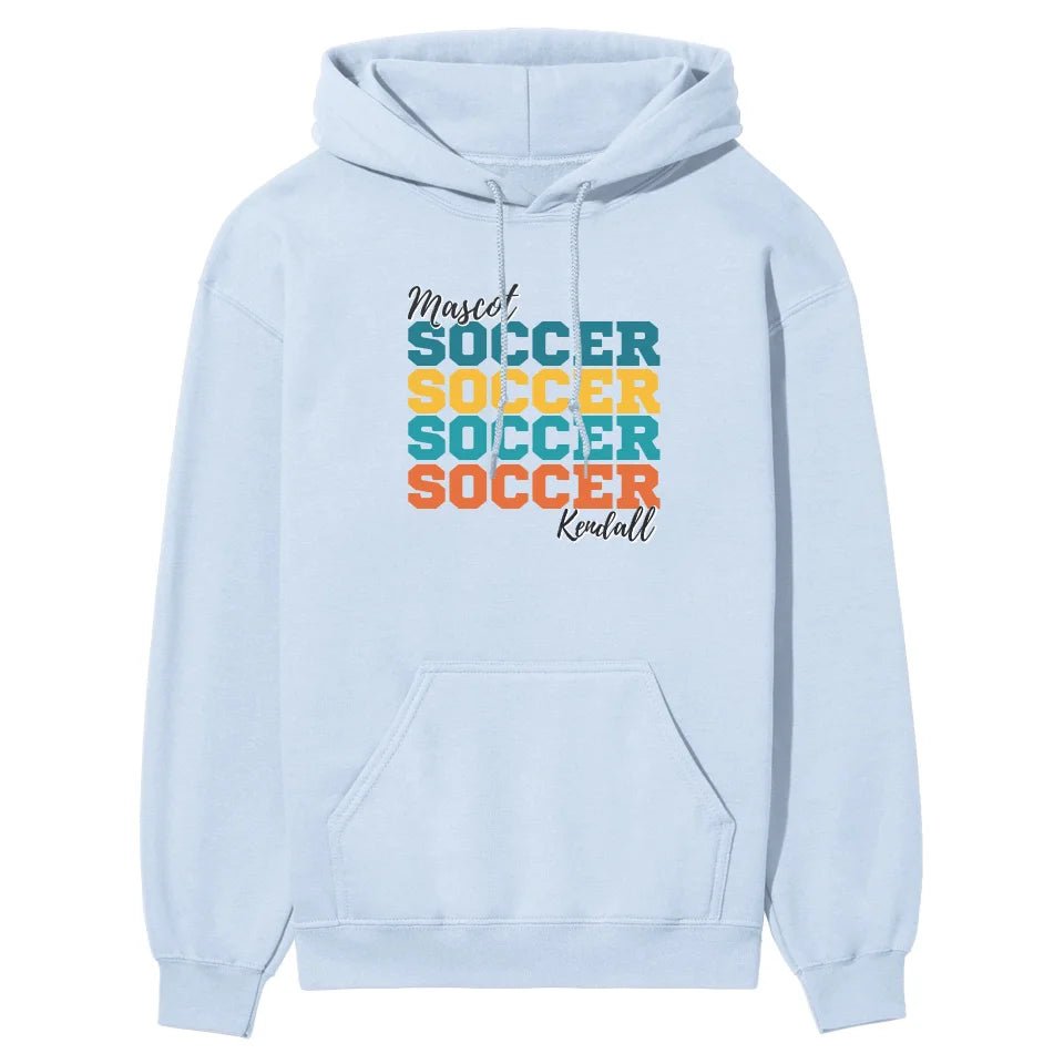 Personalized Soccer Soccer Soccer on a Hoodie With Mascot and Soccer Player Name on a Hoodie