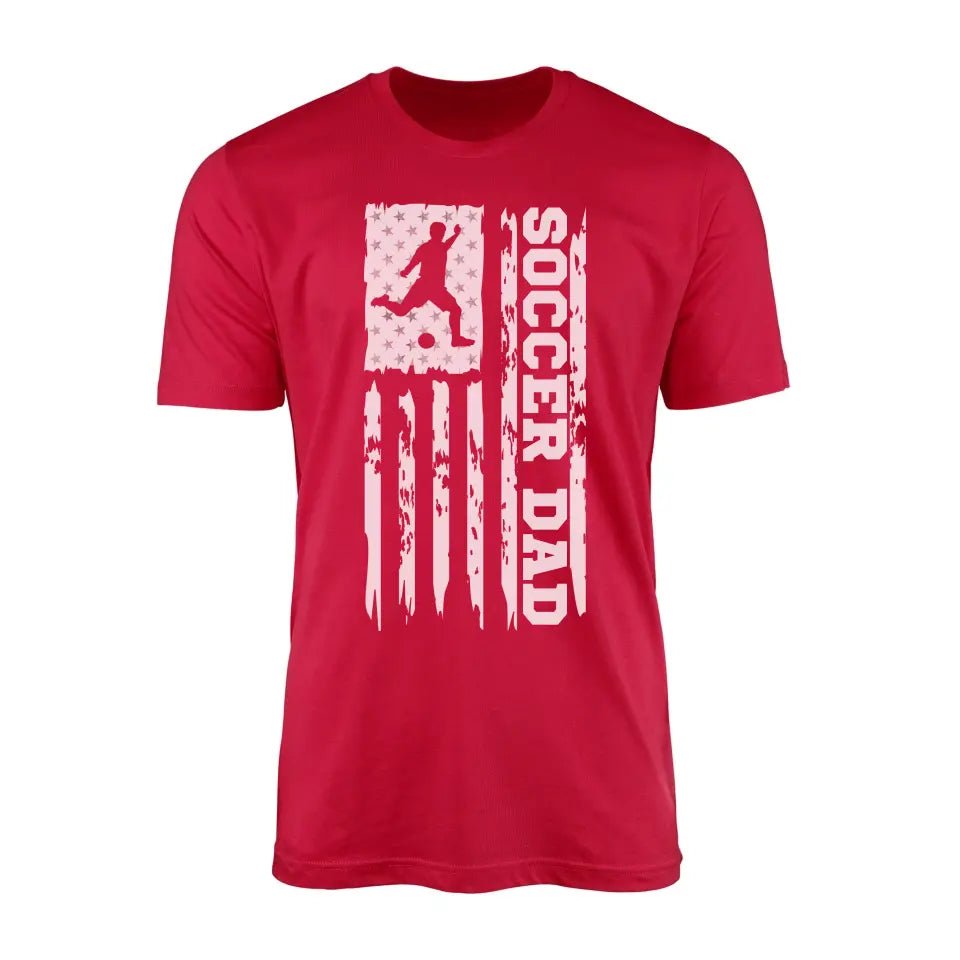 Soccer Dad Vertical Flag on a Men's T-Shirt with a White Graphic