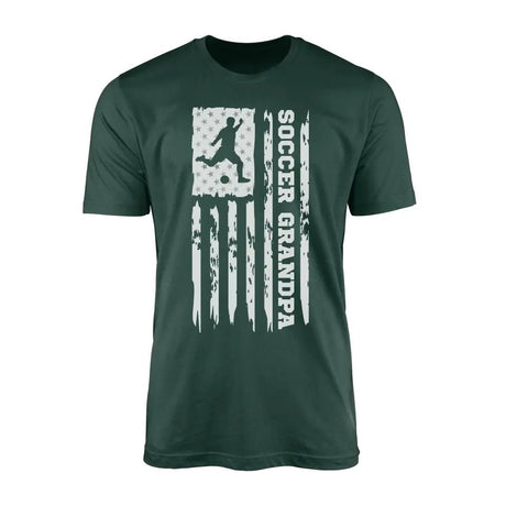 Soccer Grandpa Vertical Flag on a Men's T-Shirt with a White Graphic