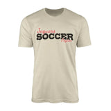 Custom Soccer Mascot and Soccer Player Name on a Men's T-Shirt with a Black Graphic
