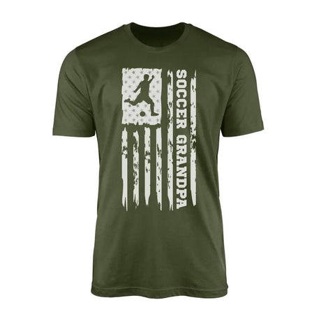Soccer Grandpa Vertical Flag on a Men's T-Shirt with a White Graphic