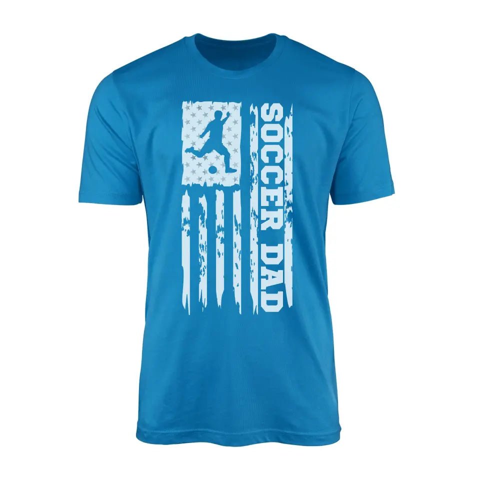 Soccer Dad Vertical Flag on a Men's T-Shirt with a White Graphic