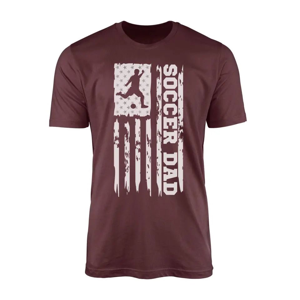 Soccer Dad Vertical Flag on a Men's T-Shirt with a White Graphic