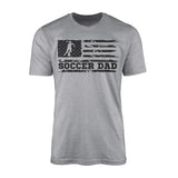 Soccer Dad Horizontal Flag on a Men's T-Shirt with a Black Graphic