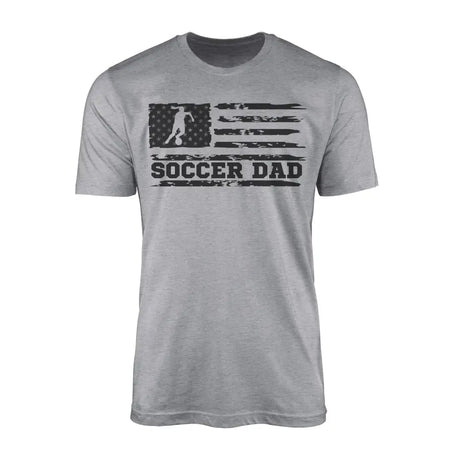 Soccer Dad Horizontal Flag on a Men's T-Shirt with a Black Graphic