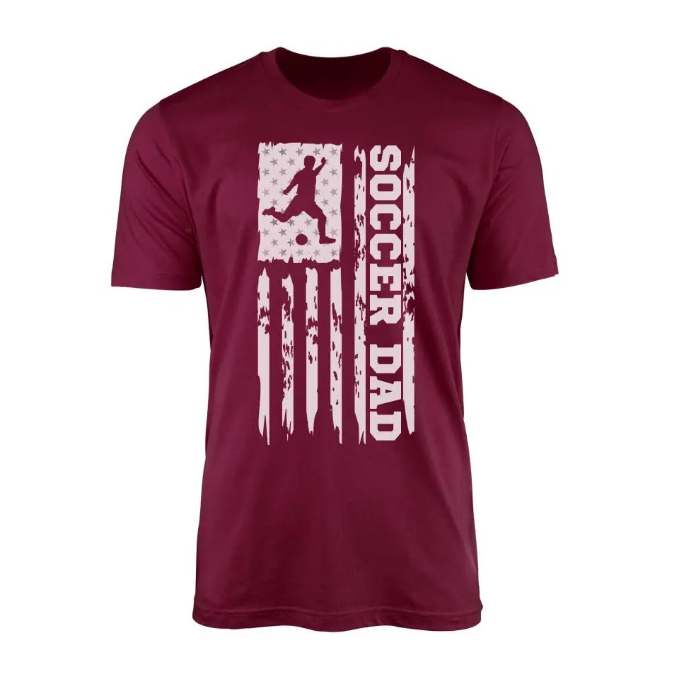 Soccer Dad Vertical Flag on a Men's T-Shirt with a White Graphic