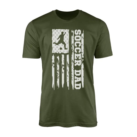 Soccer Dad Vertical Flag on a Men's T-Shirt with a White Graphic