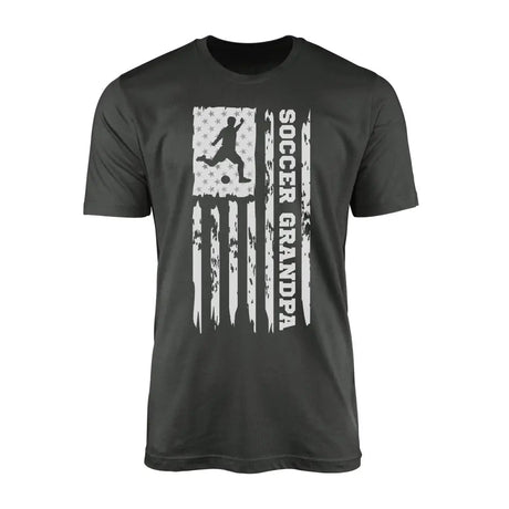 Soccer Grandpa Vertical Flag on a Men's T-Shirt with a White Graphic
