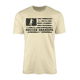 Soccer Grandpa Horizontal Flag on a Men's T-Shirt with a Black Graphic