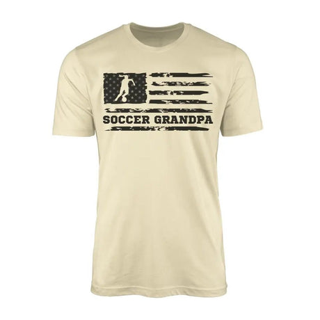 Soccer Grandpa Horizontal Flag on a Men's T-Shirt with a Black Graphic