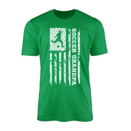 Soccer Grandpa Vertical Flag on a Men's T-Shirt with a White Graphic