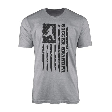 Soccer Grandpa Vertical Flag on a Men's T-Shirt with a Black Graphic
