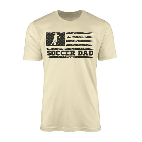 Soccer Dad Horizontal Flag on a Men's T-Shirt with a Black Graphic