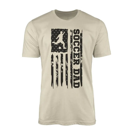 Soccer Dad Vertical Flag on a Men's T-Shirt with a Black Graphic
