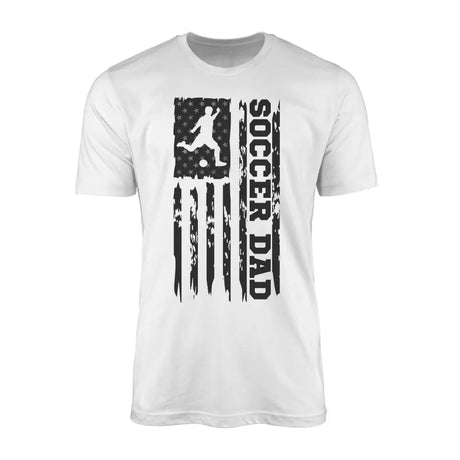 Soccer Dad Vertical Flag on a Men's T-Shirt with a Black Graphic