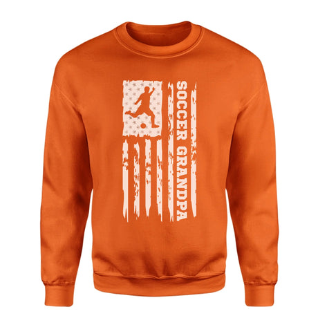 Soccer Grandpa Vertical Flag on a Sweatshirt with a White Graphic