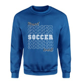 Custom Soccer on a Sweatshirt With Mascot and Soccer Player Name on a Sweatshirt