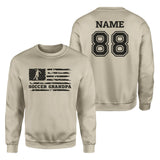 Soccer Grandpa Horizontal Flag With Soccer Player Name on a Sweatshirt with a Black Graphic