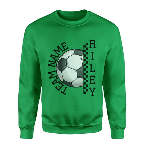 Personalized Soccer on a Sweatshirt With Team and Soccer Player Name on a Sweatshirt