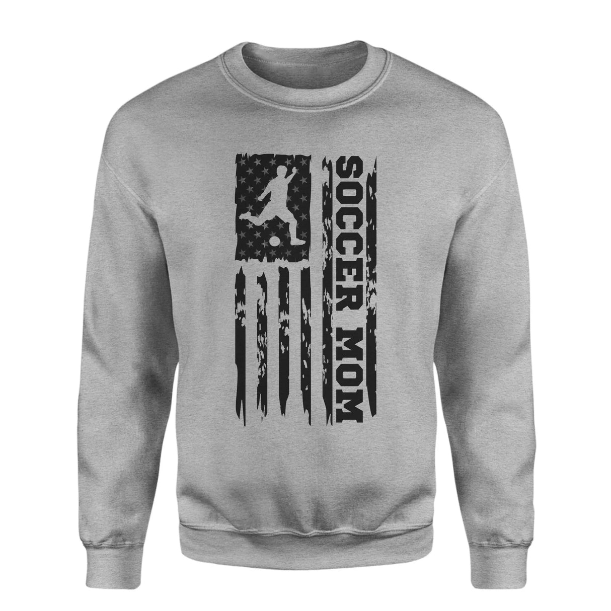 Soccer Mom Vertical Flag on a Sweatshirt with a Black Graphic