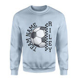 Personalized Soccer on a Sweatshirt With Team and Soccer Player Name on a Sweatshirt