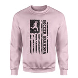 Soccer Grandpa Vertical Flag on a Sweatshirt with a Black Graphic