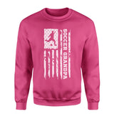 Soccer Grandpa Vertical Flag on a Sweatshirt with a White Graphic