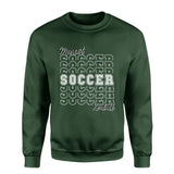 Custom Soccer on a Sweatshirt With Mascot and Soccer Player Name on a Sweatshirt