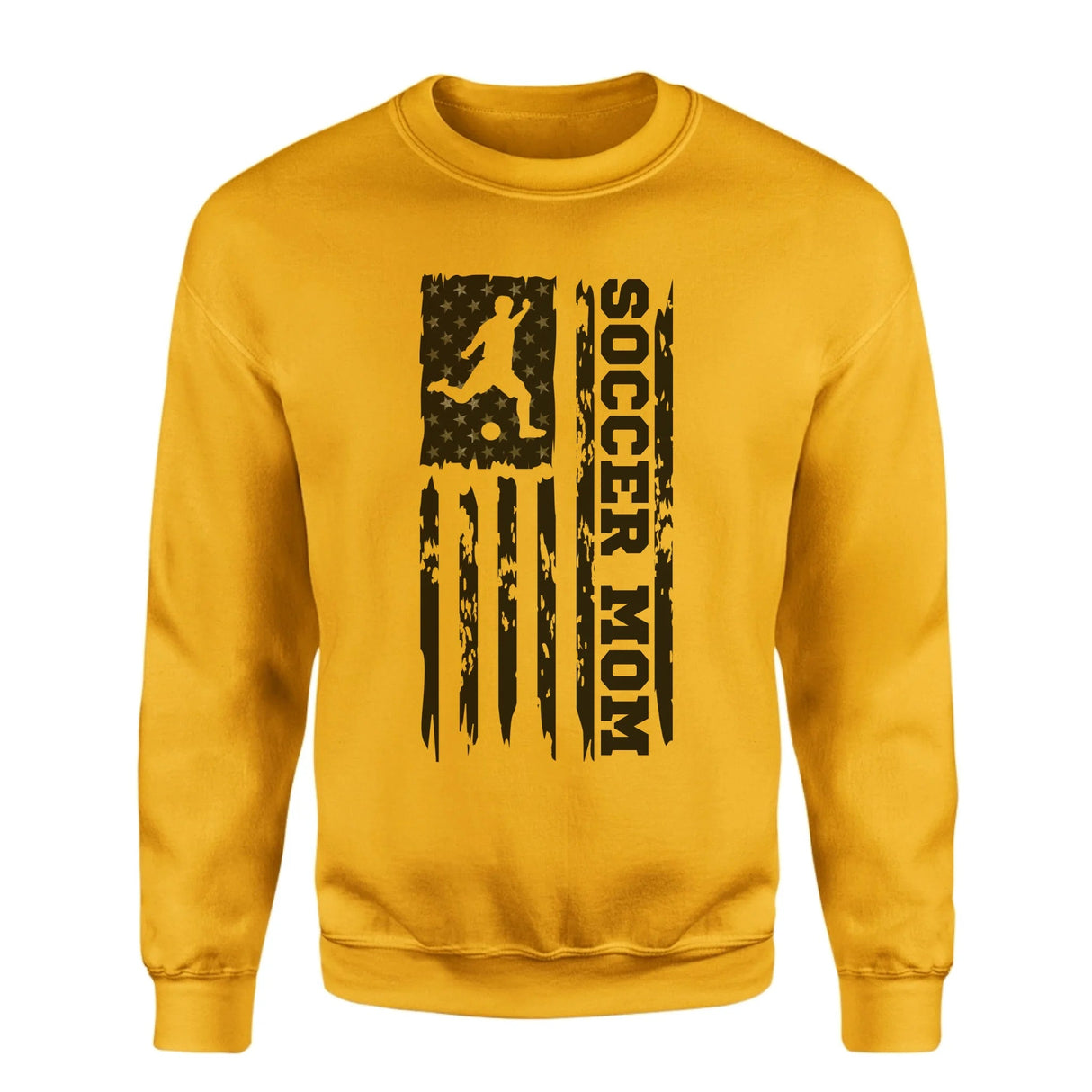 Soccer Mom Vertical Flag on a Sweatshirt with a Black Graphic