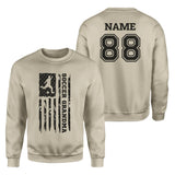 Soccer Grandma Vertical Flag With Soccer Player Name on a Sweatshirt with a Black Graphic