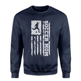 Soccer Mom Vertical Flag on a Sweatshirt with a White Graphic