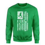 Soccer Grandpa Vertical Flag on a Sweatshirt with a White Graphic