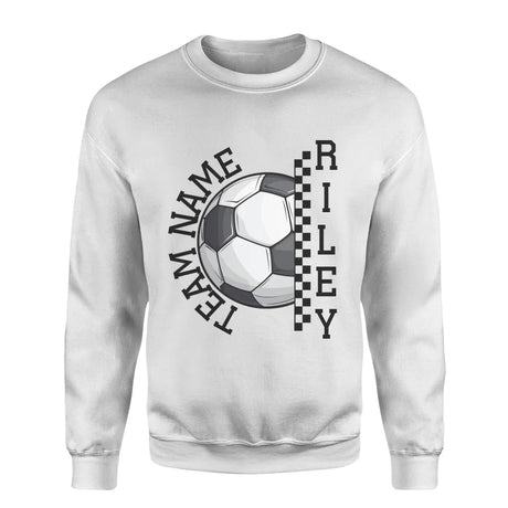 Personalized Soccer on a Sweatshirt With Team and Soccer Player Name on a Sweatshirt