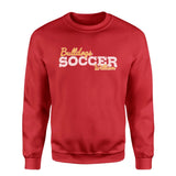 Custom Soccer Mascot and Soccer Player Name on a Sweatshirt with a White Graphic