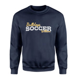 Custom Soccer Mascot and Soccer Player Name on a Sweatshirt with a White Graphic