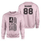 Soccer Grandpa Vertical Flag With Soccer Player Name on a Sweatshirt with a Black Graphic