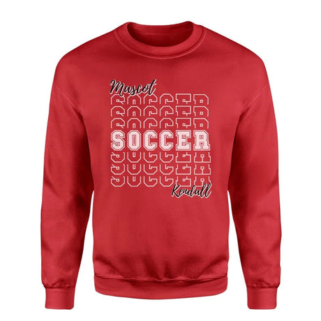 Custom Soccer on a Sweatshirt With Mascot and Soccer Player Name on a Sweatshirt