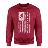 Soccer Grandpa Vertical Flag on a Sweatshirt with a White Graphic