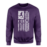 Soccer Grandpa Vertical Flag on a Sweatshirt with a White Graphic