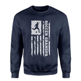 Soccer Grandpa Vertical Flag on a Sweatshirt with a White Graphic