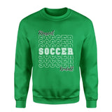 Custom Soccer on a Sweatshirt With Mascot and Soccer Player Name on a Sweatshirt